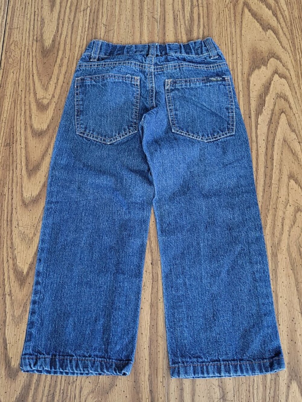 Nautica Boys Size 5 Jeans Dark Wash Straight Leg Adjustable Waist Denim - Picture 2 of 7